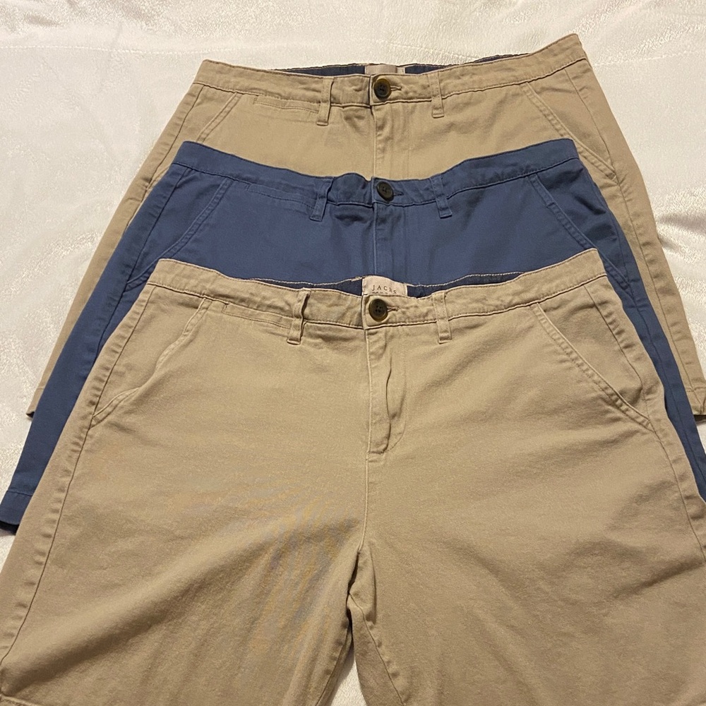 Lot of 3 Jachs New York Flat Front Twill Cotton Shorts